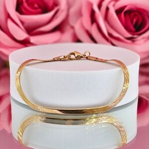 Savvy Cie Jewels Bracelet 18k Gold Plated Herringbone Chain Bohemian Minimalist